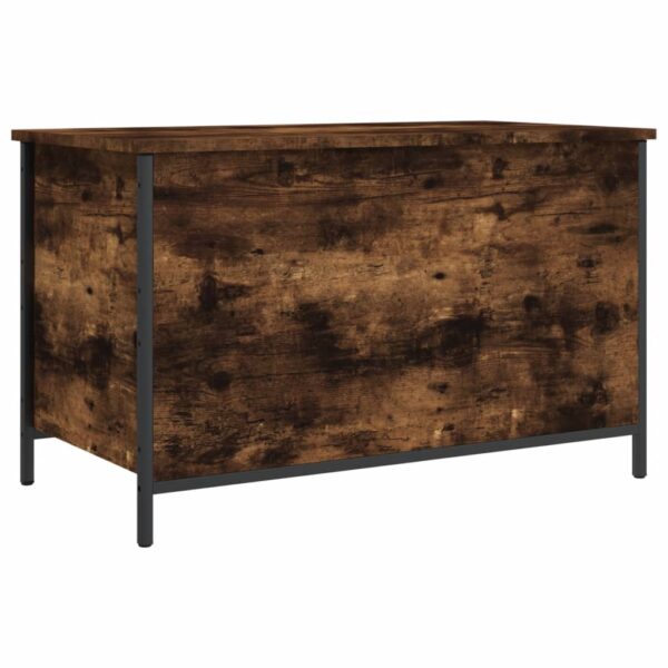 vidaXL Storage Bench Smoked Oak 31.5"x16.7"x19.7" Engineered Wood - Image 2