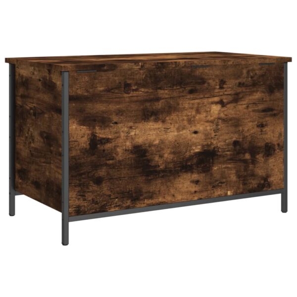 vidaXL Storage Bench Smoked Oak 31.5"x16.7"x19.7" Engineered Wood - Image 9