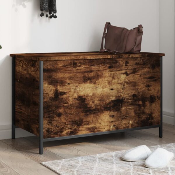 vidaXL Storage Bench Smoked Oak 31.5"x16.7"x19.7" Engineered Wood