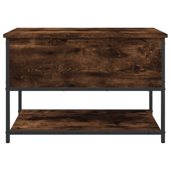 vidaXL Storage Bench Smoked Oak 27.6"x16.7"x18.5" Engineered Wood - Image 7