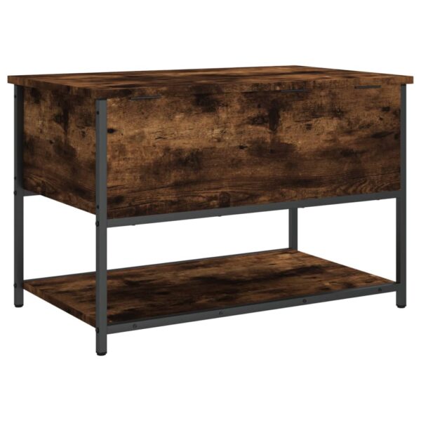 vidaXL Storage Bench Smoked Oak 27.6"x16.7"x18.5" Engineered Wood - Image 9