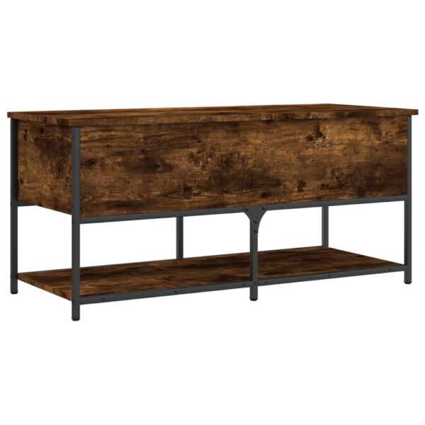 vidaXL Storage Bench Smoked Oak 39.4"x16.7"x18.5" Engineered Wood - Image 2