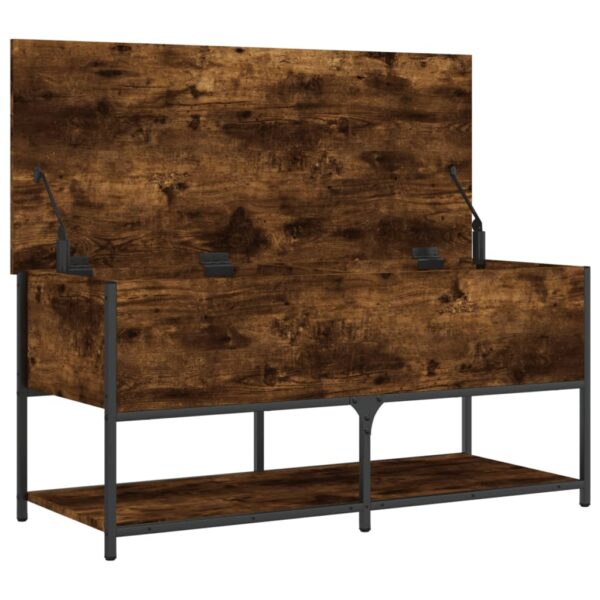 vidaXL Storage Bench Smoked Oak 39.4"x16.7"x18.5" Engineered Wood - Image 6