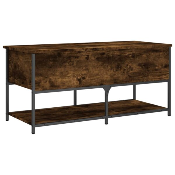 vidaXL Storage Bench Smoked Oak 39.4"x16.7"x18.5" Engineered Wood - Image 9