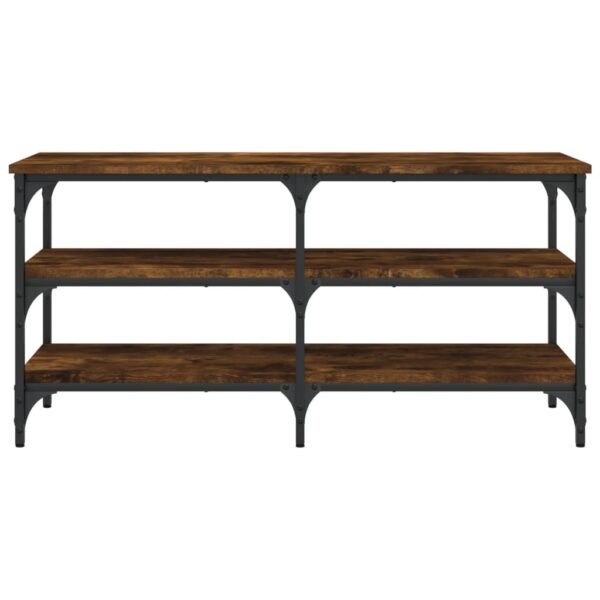 vidaXL Shoe Bench Smoked Oak 39.4"x15.2"x19.3" Engineered Wood - Image 5