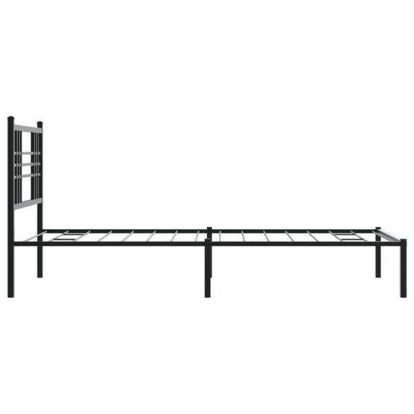 vidaXL Metal Bed Frame with Headboard Black 39.4"x78.7" - Image 5