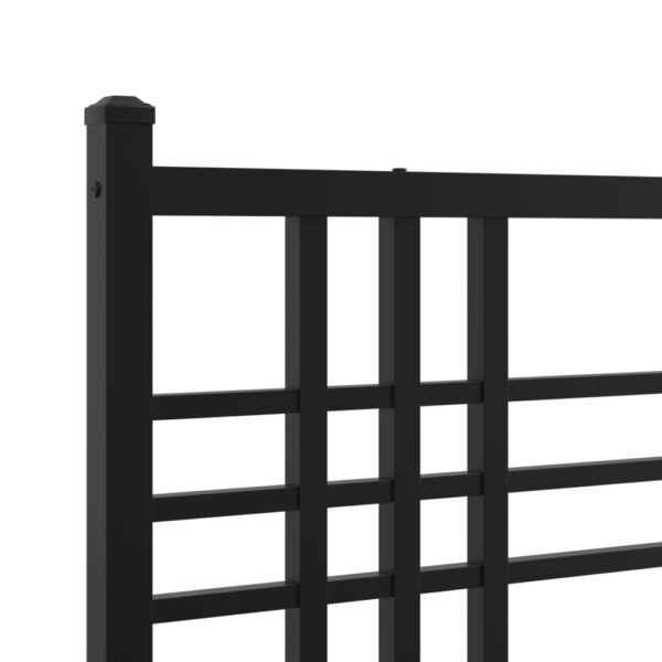 vidaXL Metal Bed Frame with Headboard Black 39.4"x78.7" - Image 7