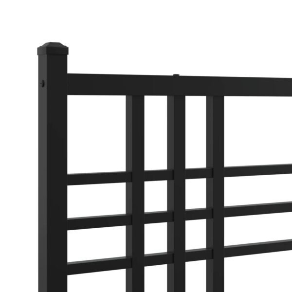 vidaXL Metal Bed Frame with Headboard Black 76"x79.9" King - Image 7