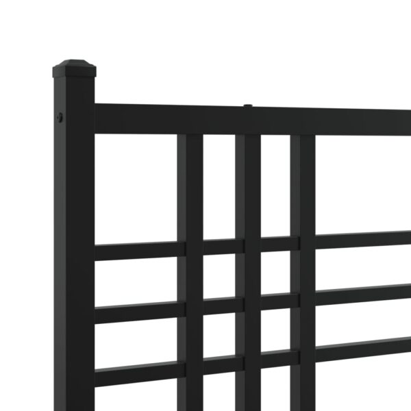 vidaXL Metal Bed Frame with Headboard and Footboard Black 39.4"x78.7" - Image 7