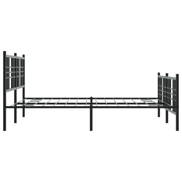 vidaXL Metal Bed Frame with Headboard and Footboard Black 59.1"x78.7" - Image 5