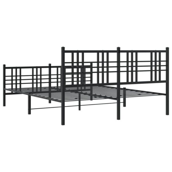 vidaXL Metal Bed Frame with Headboard and Footboard Black 59.1"x78.7" - Image 6