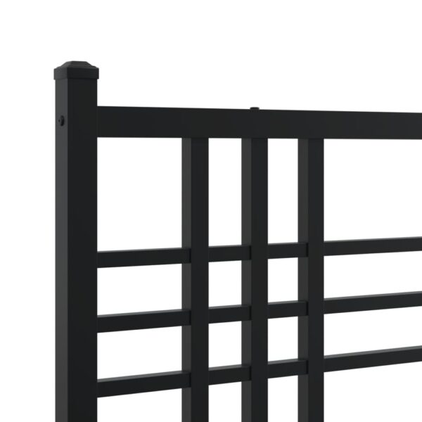 vidaXL Metal Bed Frame with Headboard and Footboard Black 59.1"x78.7" - Image 7