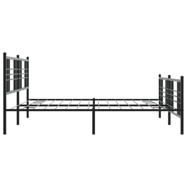 vidaXL Metal Bed Frame with Headboard and Footboard Black 76"x79.9" King - Image 5