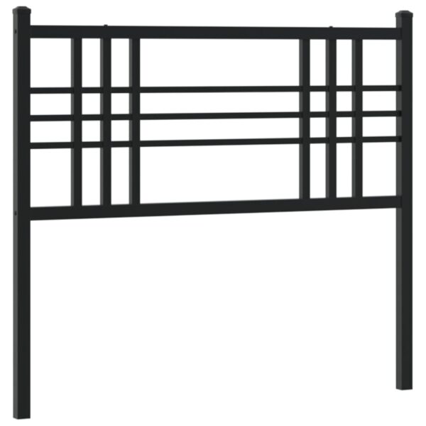 vidaXL Metal Headboard Black 39.4" - Image 2