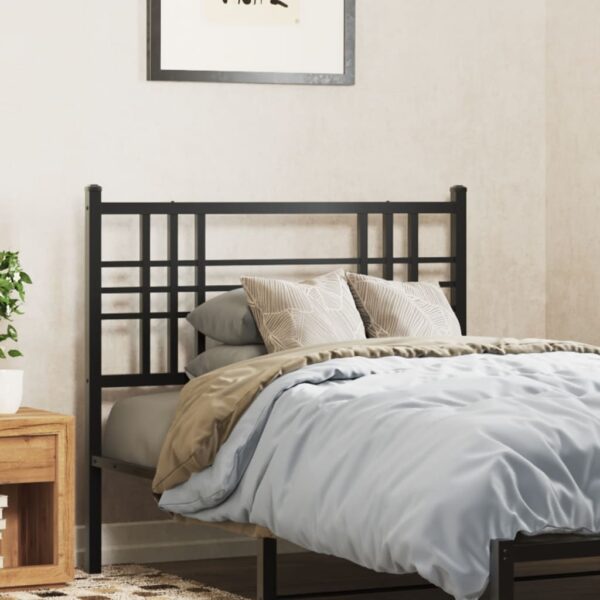 vidaXL Metal Headboard Black 39.4"