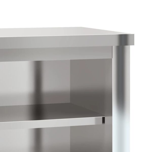 vidaXL Kitchen Wall Cabinet with Shelf Stainless Steel - Image 8