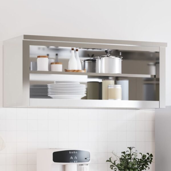 vidaXL Kitchen Wall Cabinet with Shelf Stainless Steel