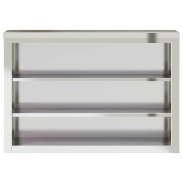 vidaXL Kitchen Wall Cabinet with Shelves Stainless Steel - Image 5