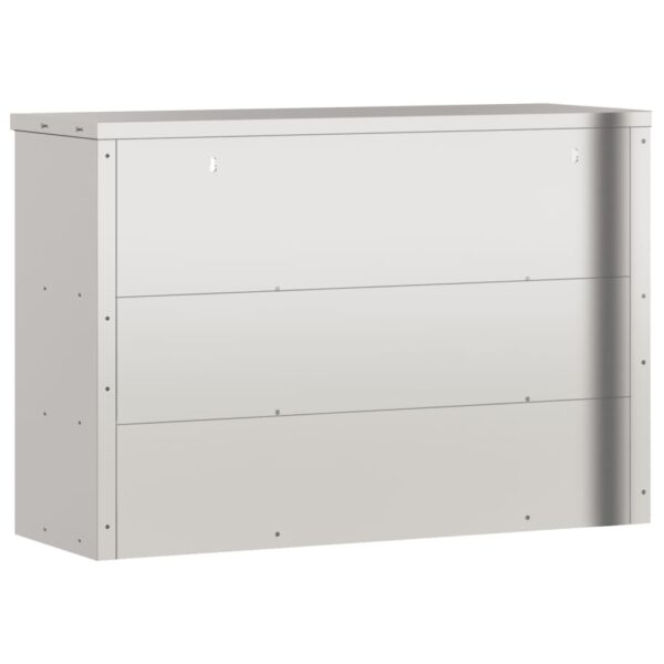 vidaXL Kitchen Wall Cabinet with Shelves Stainless Steel - Image 7