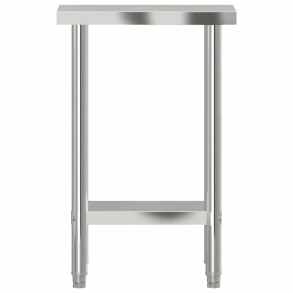 vidaXL Kitchen Work Table 21.7"x11.8"x33.5" Stainless Steel - Image 5