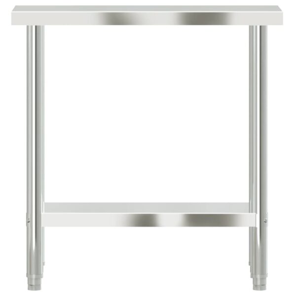 vidaXL Kitchen Work Table 32.5"x11.8"x33.5" Stainless Steel - Image 5