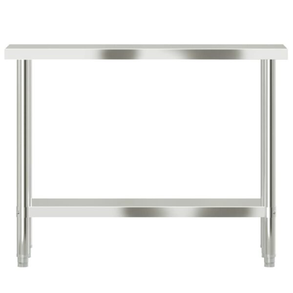 vidaXL Kitchen Work Table 43.3"x11.8"x33.5" Stainless Steel - Image 5