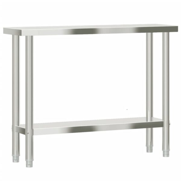 vidaXL Kitchen Work Table 43.3"x11.8"x33.5" Stainless Steel - Image 7