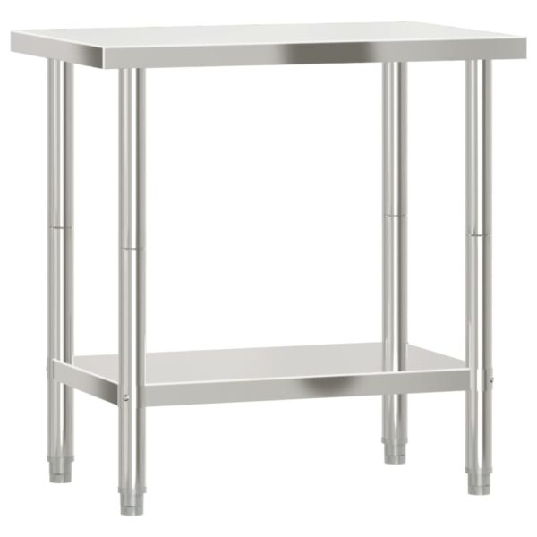 vidaXL Kitchen Work Table 32.5"x21.7"x33.5" Stainless Steel - Image 2