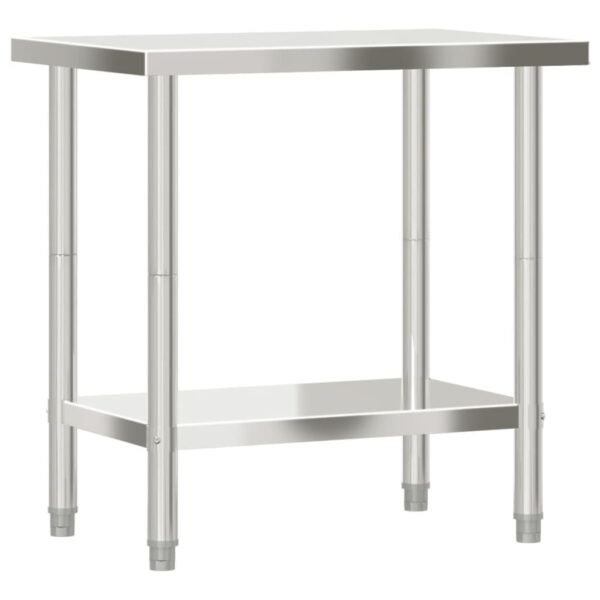 vidaXL Kitchen Work Table 32.5"x21.7"x33.5" Stainless Steel - Image 7