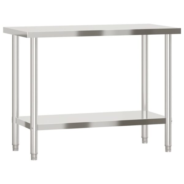 vidaXL Kitchen Work Table 43.3"x21.7"x33.5" Stainless Steel - Image 7