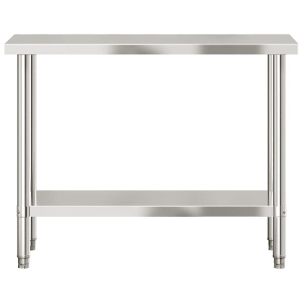 vidaXL Kitchen Work Table 43.3"x21.7"x33.5" Stainless Steel - Image 5