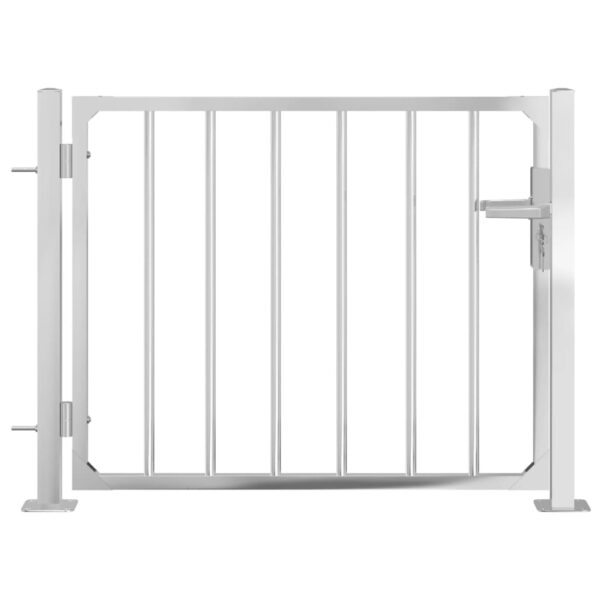 vidaXL Garden Gate 39.4"x29.5" Stainless Steel - Image 3