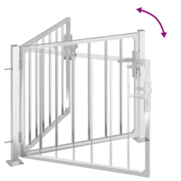 vidaXL Garden Gate 39.4"x29.5" Stainless Steel - Image 6