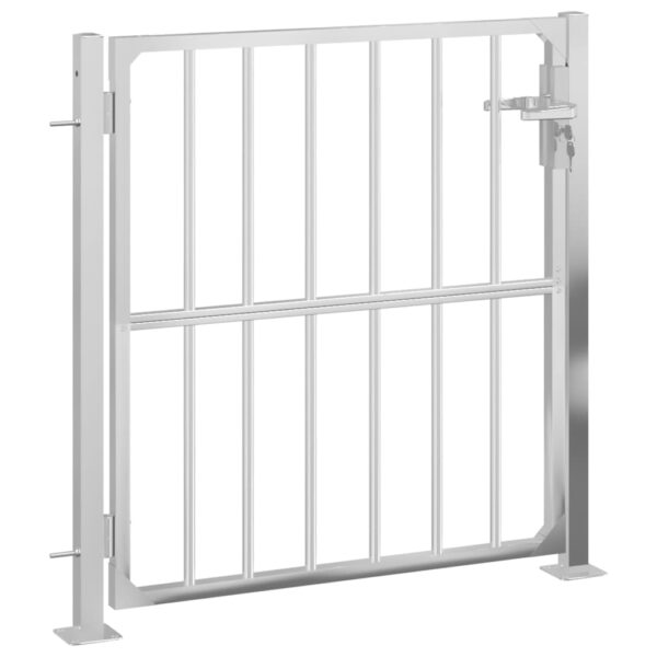 vidaXL Garden Gate 39.4"x39.4" Stainless Steel - Image 2