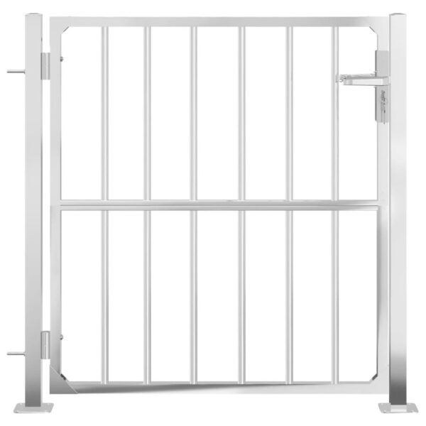 vidaXL Garden Gate 39.4"x39.4" Stainless Steel - Image 3