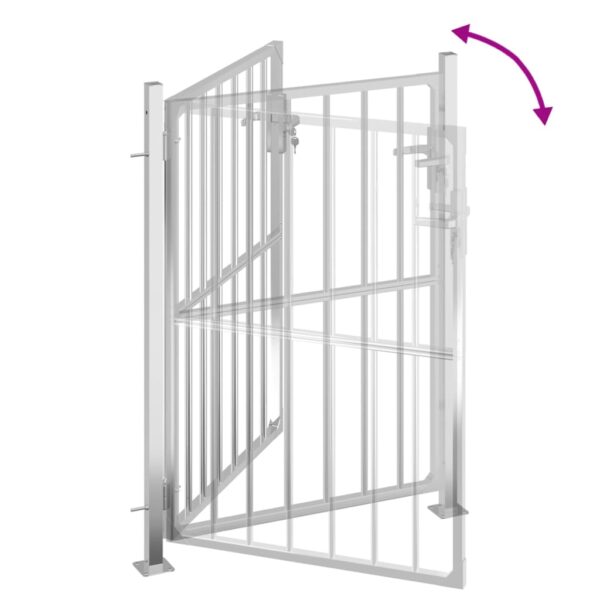 vidaXL Garden Gate 39.4"x49.2" Stainless Steel - Image 6