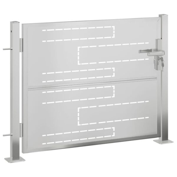 vidaXL Garden Gate 39.4"x29.5" Stainless Steel - Image 2