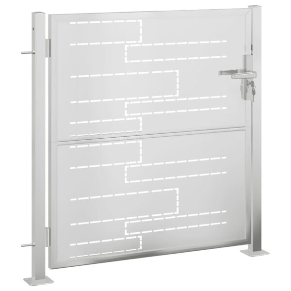 vidaXL Garden Gate 39.4"x39.4" Stainless Steel - Image 2