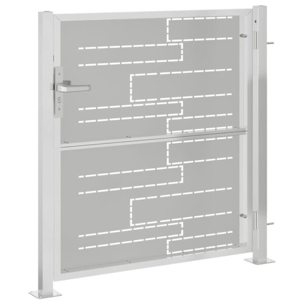 vidaXL Garden Gate 39.4"x39.4" Stainless Steel - Image 5