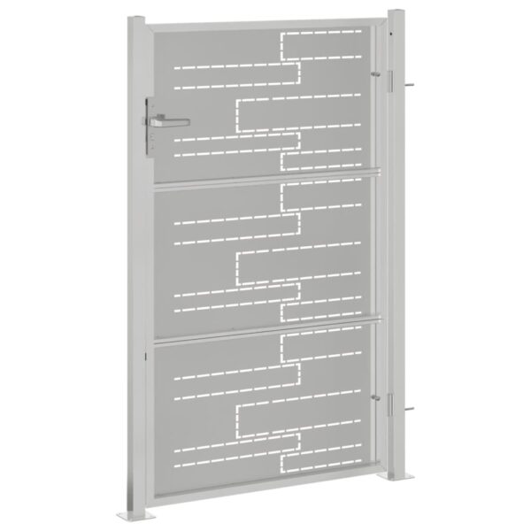 vidaXL Garden Gate 39.4"x49.2" Stainless Steel - Image 5