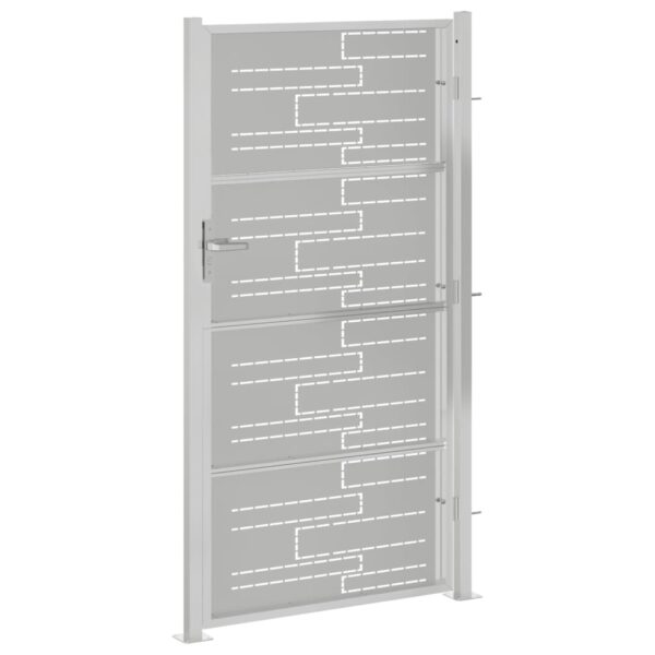 vidaXL Garden Gate 39.4"x78.7" Stainless Steel - Image 5