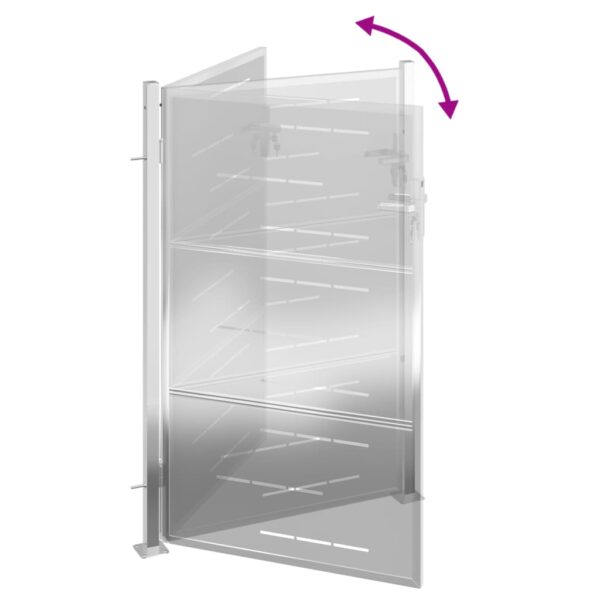 vidaXL Garden Gate 39.4"x59.1" Stainless Steel - Image 6