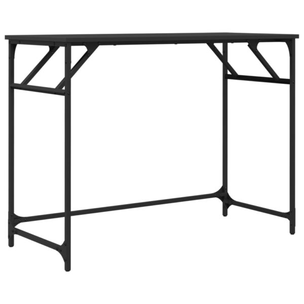 vidaXL Desk Black 39.4"x17.7"x29.9" Engineered Wood and Powder-coated Steel - Image 2