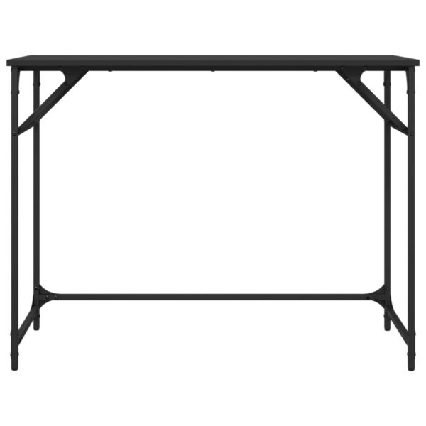 vidaXL Desk Black 39.4"x17.7"x29.9" Engineered Wood and Powder-coated Steel - Image 5