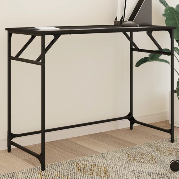 vidaXL Desk Black 39.4"x17.7"x29.9" Engineered Wood and Powder-coated Steel