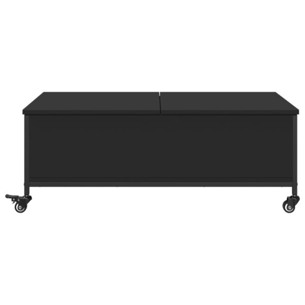 vidaXLÂ CoffeeÂ TableÂ withÂ WheelsÂ BlackÂ 35.8"x21.7"x13.4"Â EngineeredÂ Wood - Image 6