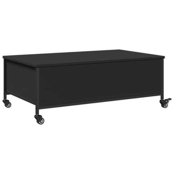 vidaXLÂ CoffeeÂ TableÂ withÂ WheelsÂ BlackÂ 35.8"x21.7"x13.4"Â EngineeredÂ Wood - Image 9