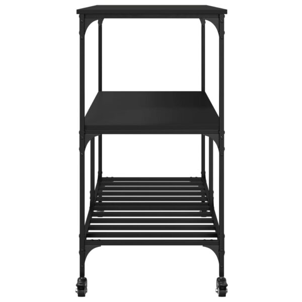 vidaXL Kitchen Trolley Black 39.4"x19.7"x37.4" Engineered Wood - Image 8