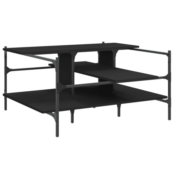 vidaXL Coffee Table Black 39.4"x39.4"x19.1" EngineeredÂ Wood - Image 2