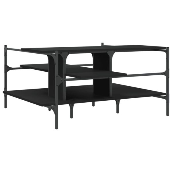 vidaXL Coffee Table Black 39.4"x39.4"x19.1" EngineeredÂ Wood - Image 7